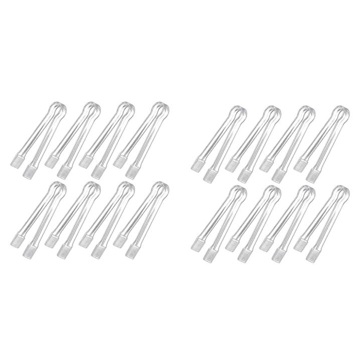 16 Pcs Plastic Buffet Serving Tongs Mini Serving Utensil Tongs Appetizers Tongs Clear Kitchen Tongs 6.3 Inch Small Ice
