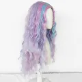 Synthetic Long Purple Blue Mix Curly Raya and The Last Dragon Sisu Cosplay Wig for Women Costume Wig for Halloween. 