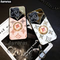 For Realme Note 50 Case Mirror Casing Ring Holder Phone Casing for Realme Note 50 Cover Clover Design with Lanyard. 