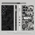 Marvel Logo Avengers Phone Case for Samsung Galaxy S24 Ultra S20 FE S22 Plus S23 Ultra 5G S21 Luxury Square Liquid Cover. 