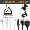 10pcs Adhesive Data Cable Charging Wire Holder Clips Wall Desktop Cable Organizer Peeling and Mounting,. 