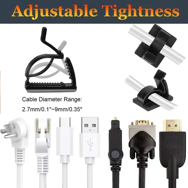 10Pcs%20Set%20Self%20Adhesive%20Cable%20Cords%20Organizer%20Clips%20/%20Desk%20Top%20Cable%20Wire%20Holders%20/%20Cable%20Line%20Management%20Tools%20/%20Wire%20Tie%20-%20Image%203