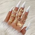 Bohemian butterfly ring set geometric simple hollow ring set.