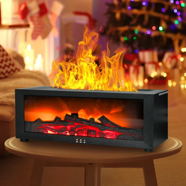 Fire Box Flame Humidifier & Aroma Diffuser with 7 Color LED Lights ...