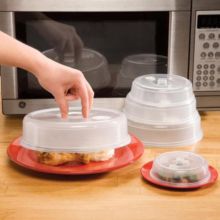 MICROWAVE FOOD COVER  / Plate Cover Splatter Guard Non Stick Plastic Clear Dish Lid