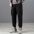 RUPPSHCH Spring And Summer New Men Casual Fashion Solid Color Beamed Straight Cargo Pants Men Trend Multi-cket Pants.