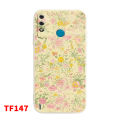Itel A56 Pro Pink Blue Flowers Pattern Silicone Phone Case.
