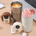 Temperature display coffee/juice hot and cold 450ml stainless steel thermos with strap 450ml. 