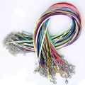 New 5pcs 2mm Leather Cord Wax Rope Chain Necklace Extender Chain Lobster Clasp DIY Jewelry Accessories. 