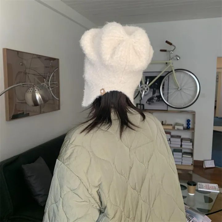 Plush%20Bear%20Earmuffs%20Cap%20For%20Women%20Winter%20Warm%20Ear%20Protection%20Bomber%20Hat%20Thick%20Lamb%20Fleece%20Earflap%20Bonnet%20Girl%20Cartoon%20Beanies%20-%20Image%205