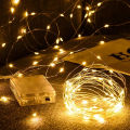 50 Bulb Warm Golden LED Fairy String Lights – Battery Operated Decorative Light for Room & Party Decoration.