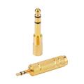 Headphone Adapter 6.35 mm (1/ 4 Inch) Male to 3.5 mm Female Stereo Adapter Plus 3.5 mm Stereo Male to 6.35 mm (1/ 4 Inch) Stereo Female, metal. 