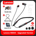 Lenovo Wireless Headsets He05X Magnetic Hanging Bluetooth 5.0 Call Noise Reduction. 