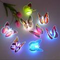 【Hey my home】JUNEJOUR Creative Colorful Butterfly LED Night Beautiful Home Bedroom Wall Night Color Random. 
