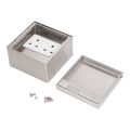 Desk Connection Box, 3 Hole Sockets UK Standard Power Strip PC Botton Box Stainless Steel Cover for Office. 
