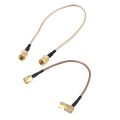 2 Pcs RG316 Pigtail Cable: 1 Pcs 12 Inch RP-SMA Female to RP SMA Female Plug RF Pigtail Cable & 1 Pcs 6 Inch SMA Male to SMA Right Angle Male Plug Jumper Pigtail Cable.