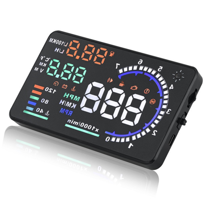 AD 5.5Inch OBD2 HUD Car Black Automotive Supplies Windshield Speed with Speeding Water Temp RPM Alarm