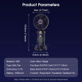 Maytto Portable Fan LED Digital Display Foldable Handheld Fan 90°Telescopic Folding Fan 5 Wind Speed Dormitory Rechargeable Fan Quiet Fashion Fan Low Noise Flexible Fan Hang Neck / Handheld / Desktop Fan Pocket Size for Indoor Outdoor. 