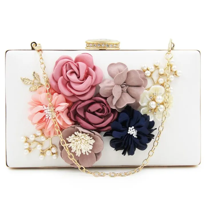 Women%20Clutch%20Bag%20Floral%20Party%20Purse%20Wedding%20Evening%20Handbags,%20White%20-%20Image%203