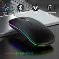 HP W10 Wireless Bluetooth Mouse, Rechargeable Dual Mode LED Mouse (Bluetooth 5.2 & USB Receiver) Portable Silent Mouse, for Laptop/Desktop/Tablet/Bluetooth Mouse. 