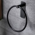 Towel Ring/Hand Towel Holder - Self Adhesive Round Towel Rack Hand Towel Bar for Bathroom, Stainless Steel Black. 