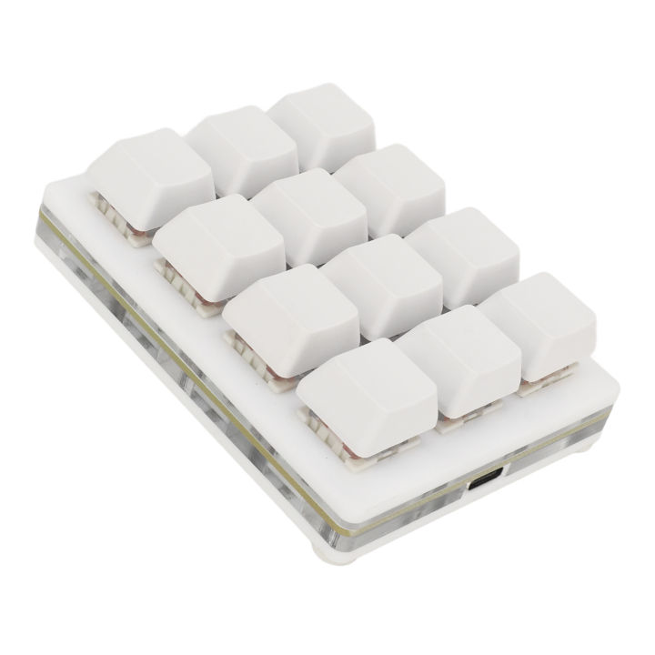 12 Key Mechanical Gaming Keyboard One Handed USB Mini Macro LED Keypad