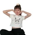 Clothing for BFF Short Short Sleeve T Women's T-shirt 2024 Summer New Korean Style Fashionable Cropped Harajuku Style Student Top. 