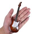 Mini Electric Guitar Model Miniature Decoration Musical Instruments with Case and Stand. 