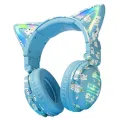 Cartoon Gaming Anime Headphones LED Stereo Music Headphones with Microphone Control -B. 