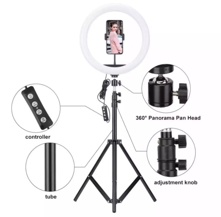 12 Inch LED Ring Light with Adjustable Stand & Phone Holder for Live Streaming, Video Recording, Photography, and Makeup Tutorials
