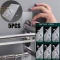 5PCS Self Adhesive Hanging Hook Nails Stickers, Kitchen Bathroom Non-Trace No Drilling Transparent Strong Hook Nail , Adhesive Wall Hook Seamless Screw Sticker. 