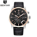 BENYAR Binya 2021 Trendy Gentleman Style Fan Calendar Six-Pin Small Dial Men's Quartz Watch BY-5104. 