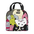 Cat Lunch Bag, Cute Kids Reusable Cooler Lunch Tote Bag Insulated Leakproof Lunch Box Container with Front Pocket for Girls Boys.