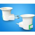 1PC Hot Sell Professional Practical White E27 LED Light Socket To EU Plug Holder Adapter Converter ON/OFF For Bulb Lamp.