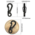 Mini Alloy Carabiner Clip Tiny Spring Snap Hook Carabiners for Backpack Keychains Accessories (Silver).