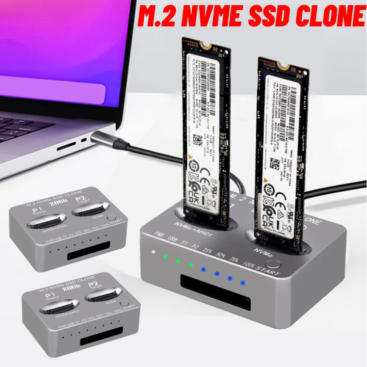Dual bay m 2 nvme ssd clone usb3 2 type c nvme docking station m 2 m 3