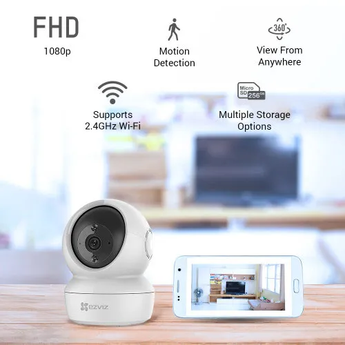 Ezviz C6N/H6C 1080P WiFi Security Camera - Smart IR for Clear Night Vision, 2.4G WiFi Connectivity, Auto Motion Tracking
