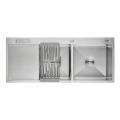Stainless Steel Hand Made kitchen sink Double Bowl Single tray 40x20" Teka Brand. 