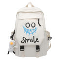 Cross-Border Foreign Trade Student Backpack Korean Style Cute Smiley Face Couple Backpack Large Capacity Flip Backpack One Piece Dropshipping. 