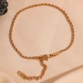 E.B.belle Twists Chain Anklet Minimalist 18K Gold Plated Stainless Steel Bracelet on the Leg Jewel Accessories for Women Gift. 
