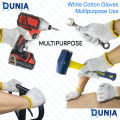White Cotton Gloves Safety Knit Gloves Heavy Duty Glove Liner for Construction Work Handling Fishing Gardening Cutting Food Service Men Women Working Hands.