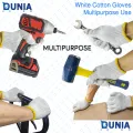 White Cotton Gloves Safety Knit Gloves Heavy Duty Glove Liner for Construction Work Handling Fishing Gardening Cutting Food Service Men Women Working Hands.