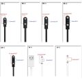2 Pin Strong Magnetic Charge Cable USB Charging Line Cord Rope Black White Color Compatible with Smart Watches Universal. 