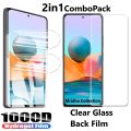 2in1 Protector Combo Pack for Xiaomi Redmi Note 10 Pro Max (Clear Screen Protector Glass+Back Hydrogel Protector Poly).