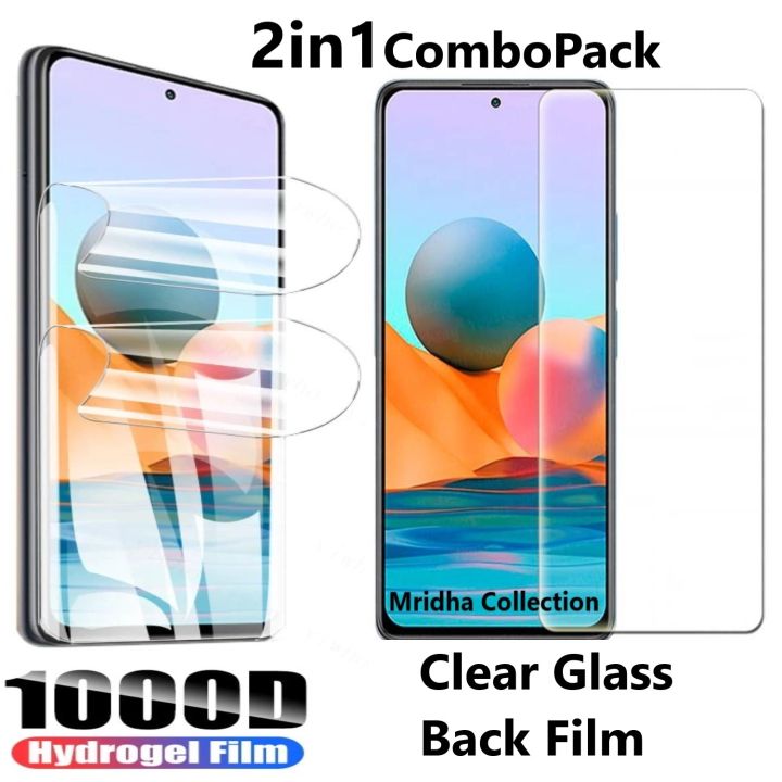 2in1 Protector Combo Pack for Xiaomi Redmi Note 10 Pro Max (Clear Screen Protector Glass+Back Hydrogel Protector Poly)