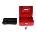Creative Portable Metal Storage Container Safe Lock Box Money Coffer Red. 