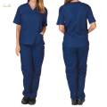 Nursing Scrubs Uniform Solid Color Multi Pockets Stretch for Nursing. 