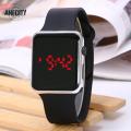 Fashion Simple Watch Student LED Electronic Watch Casual Men Women Square Silicone Strap Wristwatch For Children. 