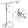 Metal Height 2.6M/8.5FT Adjustable Reflector Tripod Stand with Holding Arm 2pc Grip Head for Photography Studio Video Equipment.