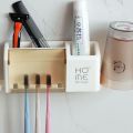iHave Toothbrush Holders Bathroom Decor with Toothpaste Dispenser, Cups Toothbrush Holder Wall Mounted Bathroom Accessories. 